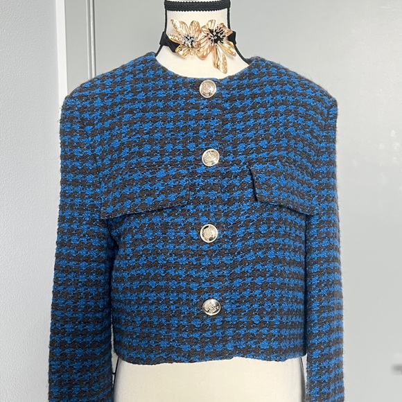 Zara Jackets & Blazers - Zara Houndstooth Plaids Tweed Blazer Jacket